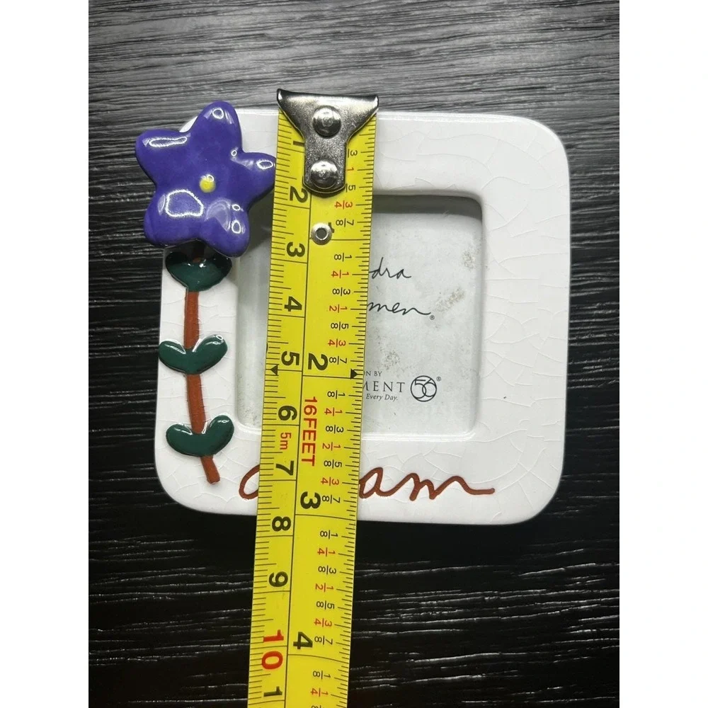 Dept 56 Flowers Picture Frame DREAM IMAGINE LAUGH FRIEND Sandra Magsamen ~ Set 4
